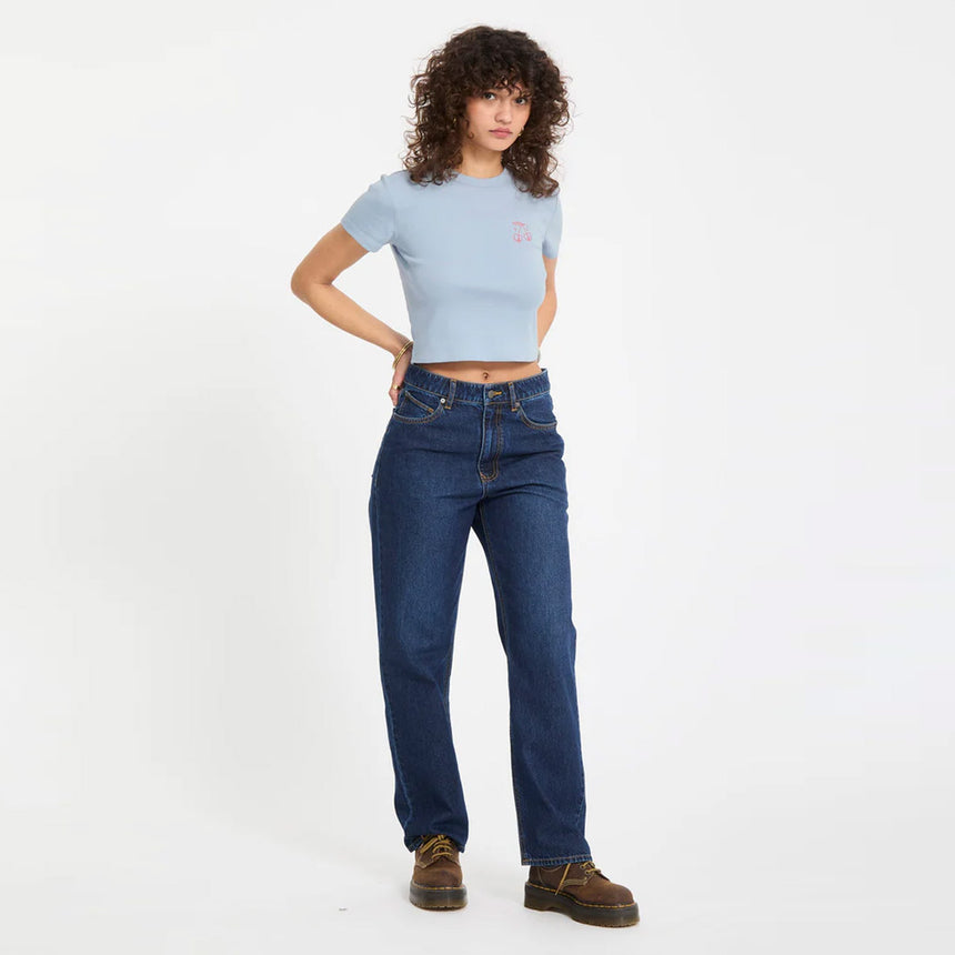 VOLCOM Women's As If Baby Tee - Cali Blue