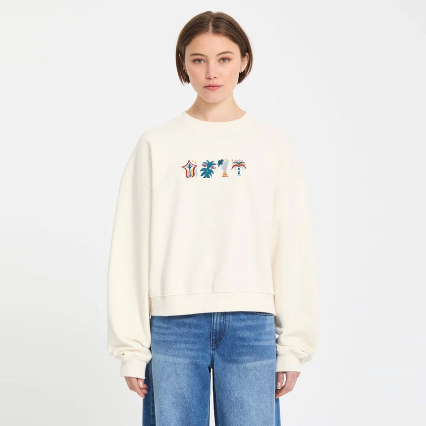 VOLCOM Women's Featured Artist Bruno Lucas Crew - Off White