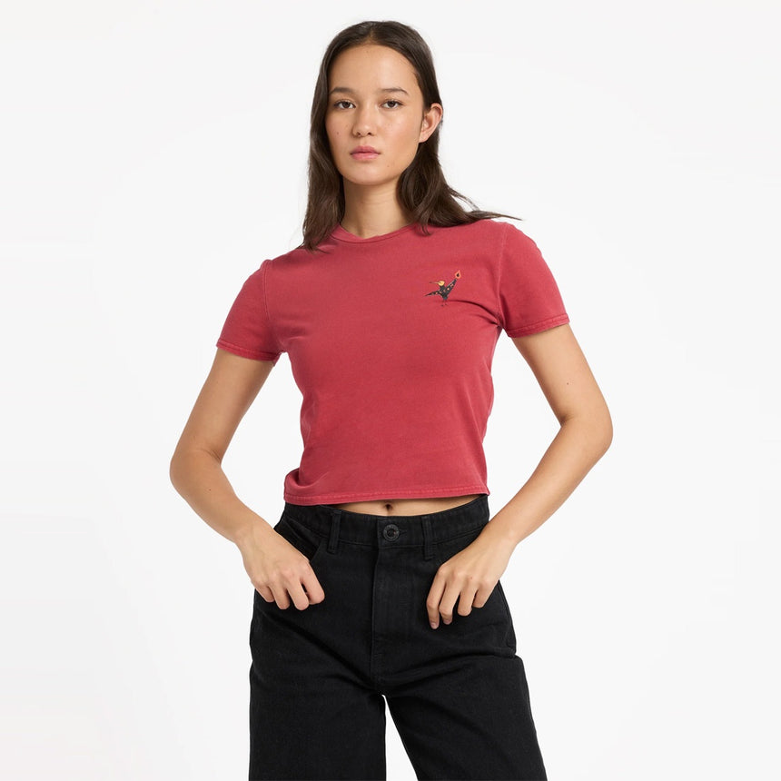 VOLCOM Women's Moove On Tee - Deep Red
