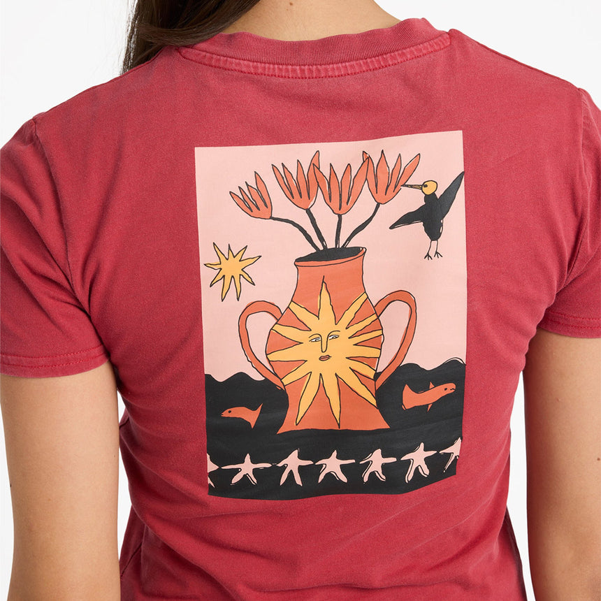 VOLCOM Women's Moove On Tee - Deep Red