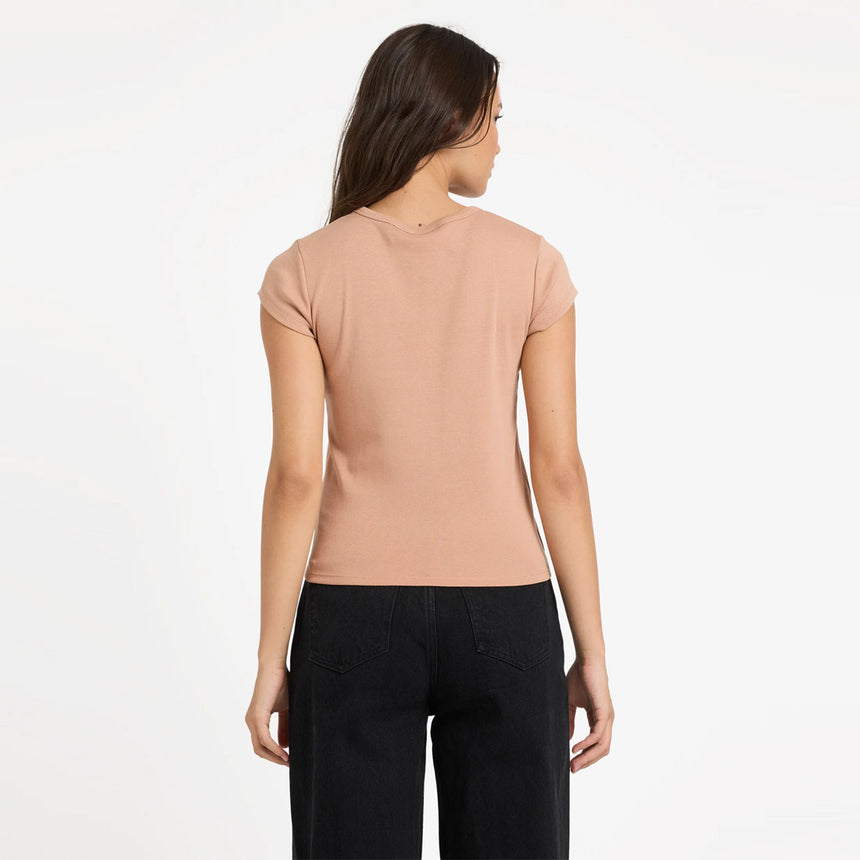 VOLCOM Women's Not Ur Baby Tee - Pale Khaki