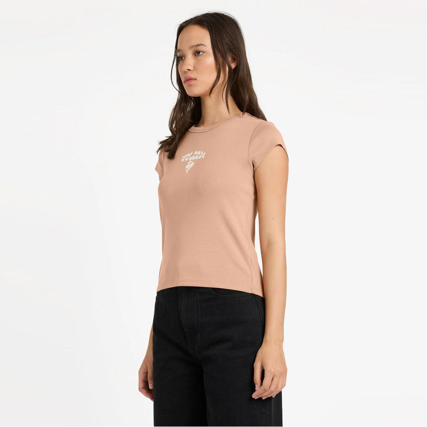 VOLCOM Women's Not Ur Baby Tee - Pale Khaki