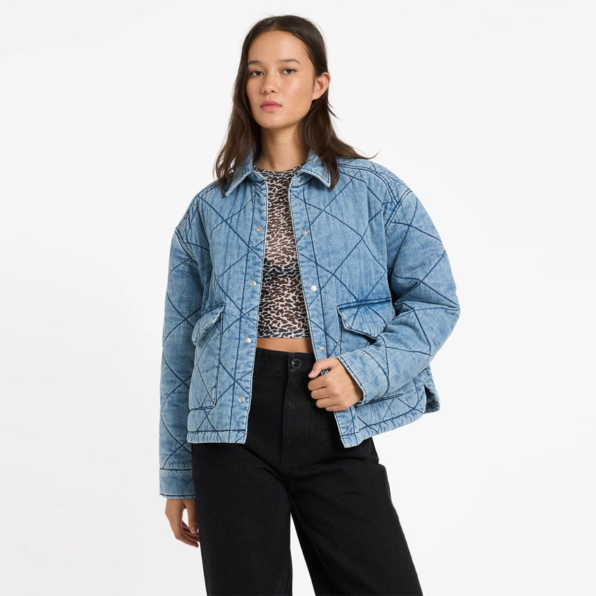 VOLCOM Women's OC Ramps Quilted Jacket - Worn Light Blue