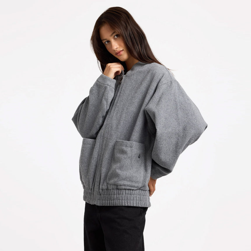 VOLCOM Women's She's Da Bomb Jacket - Heather Grey