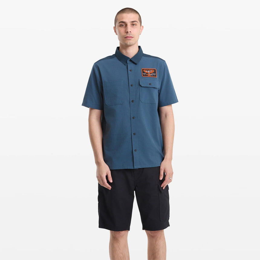 VOLCOM Workwear Slab City Short Sleeve Shirt - Navy