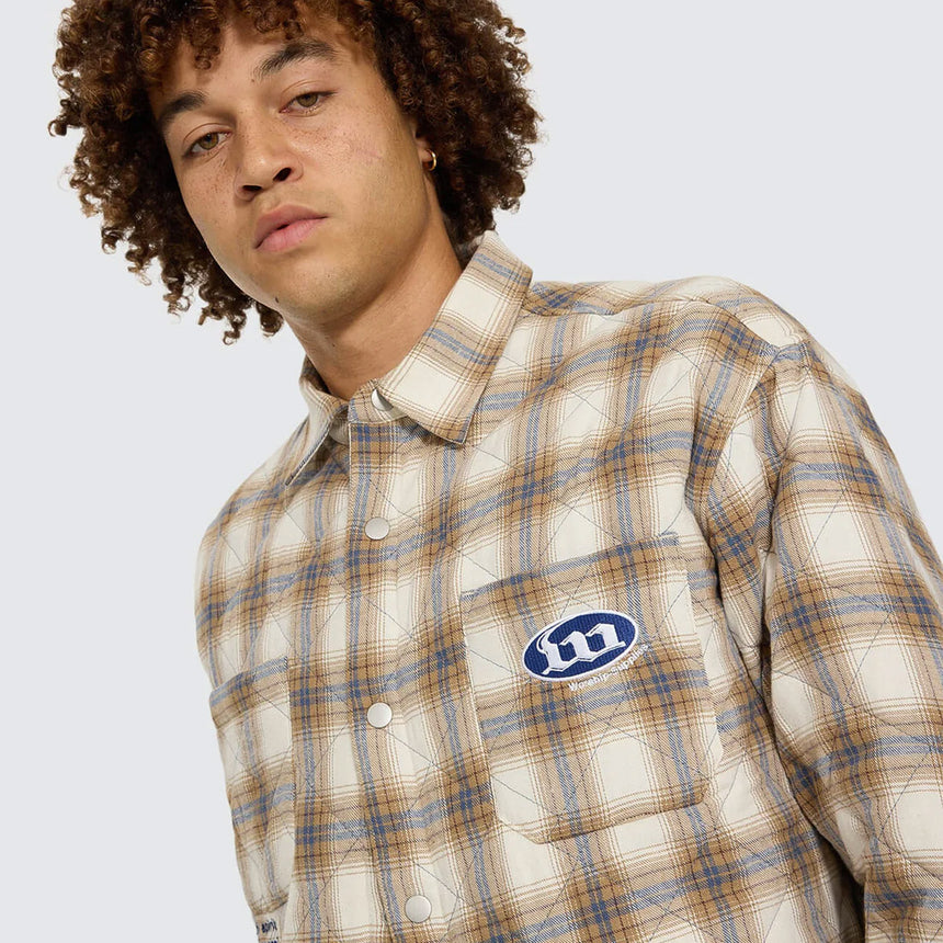 WORSHIP Morality Quilted Shacket - Tan