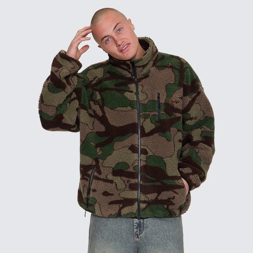 WORSHIP Plain Sight Sherpa Jacket - Camo Green