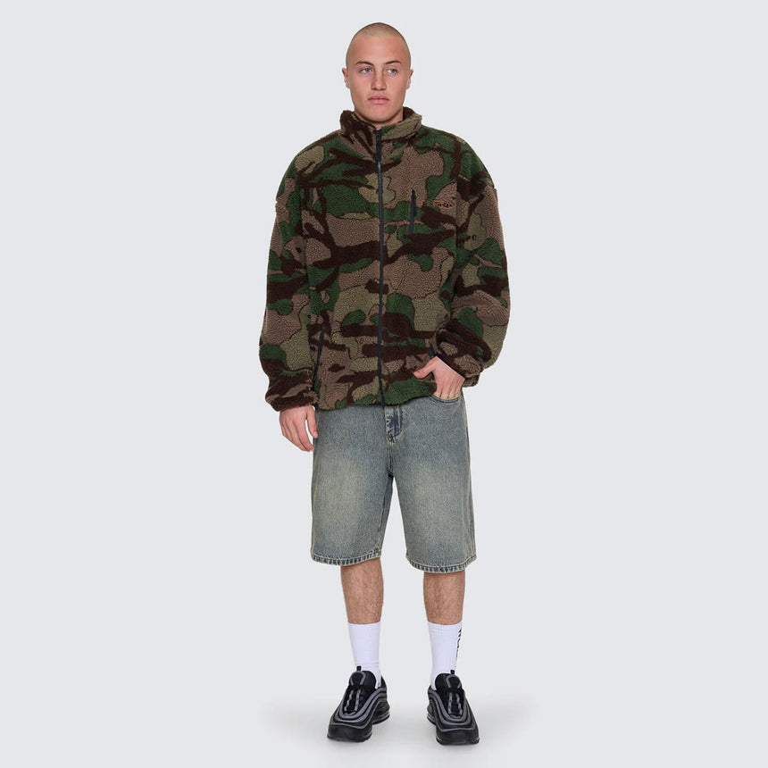 WORSHIP Plain Sight Sherpa Jacket - Camo Green