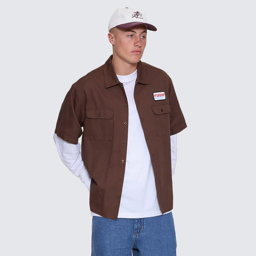 WORSHIP Preparation Short Sleeve Work Shirt - Ganache