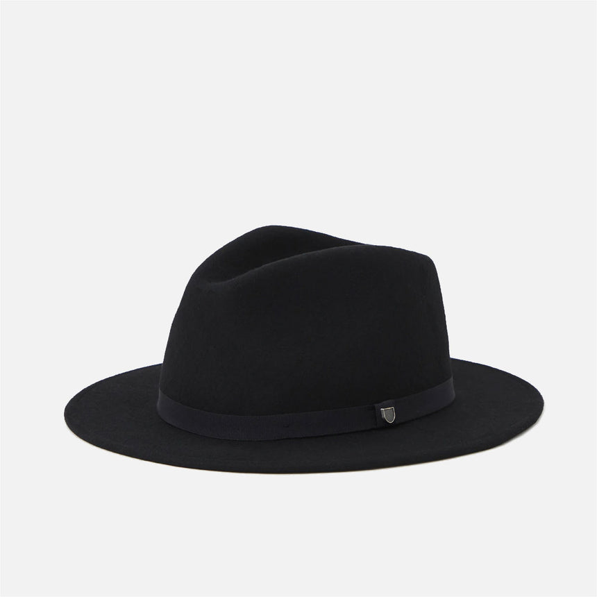 BRIXTON Messer Packable Fedora - Black/Black
