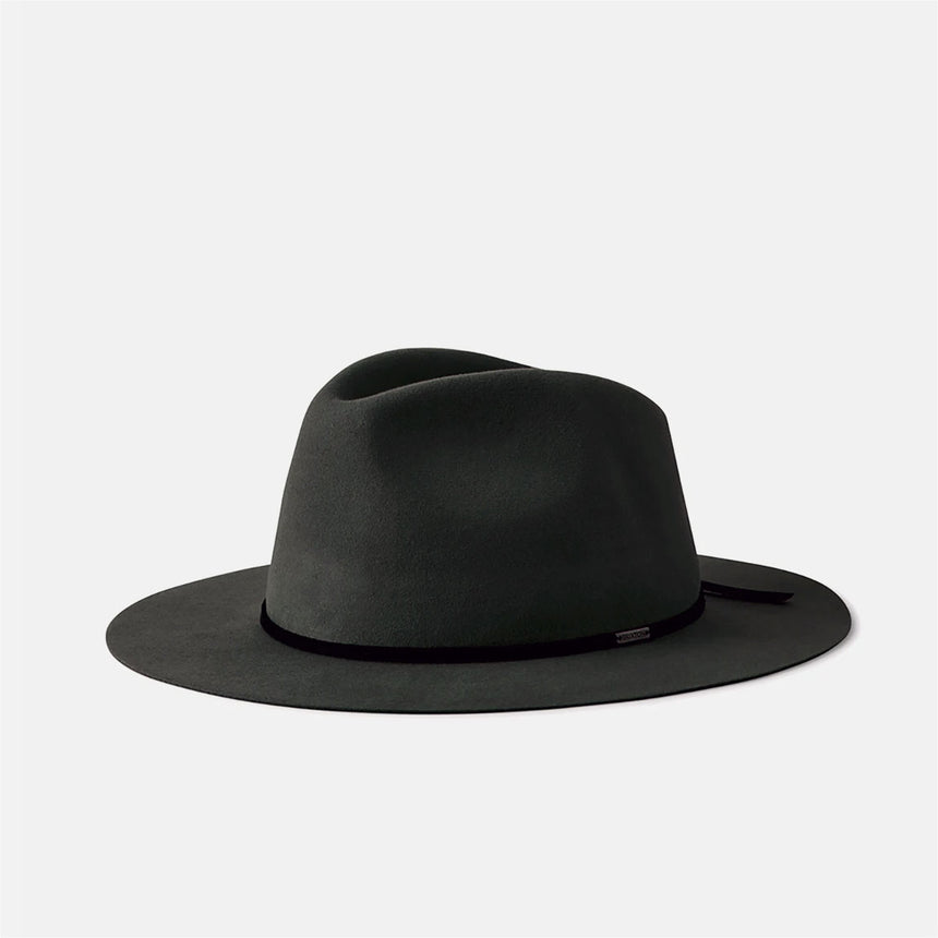 BRIXTON Wesley Packable Fedora - Washed Black