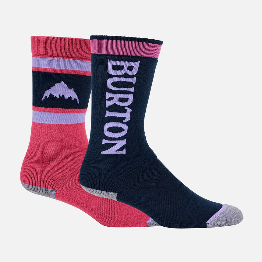 BURTON Kids' Weekend Midweight Sock 2-Pack - Fuchsia Fusion