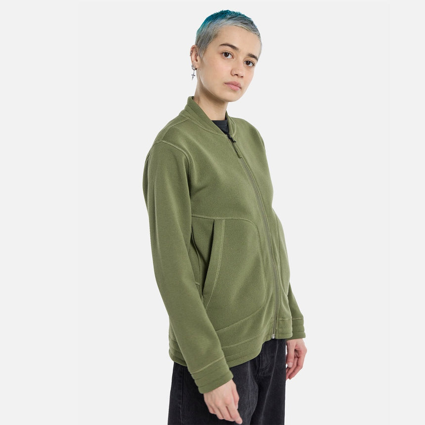 BURTON Women's Runin Fleece Full Zip - Forest Moss