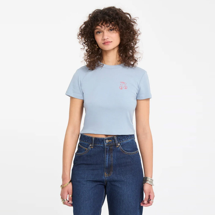 VOLCOM Women's As If Baby Tee - Cali Blue