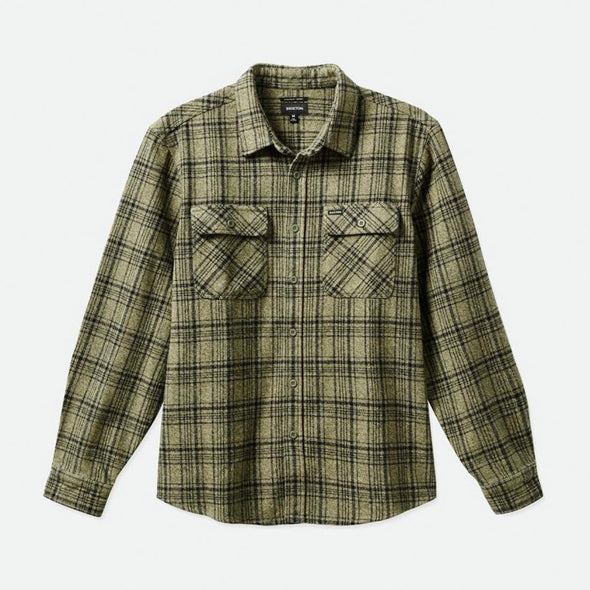 BRIXTON Bowery Heavyweight Flannel - Military Olive/Black