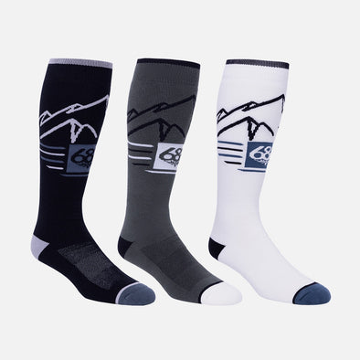 686 Mountain Scape Sock 3 Pack - Assorted