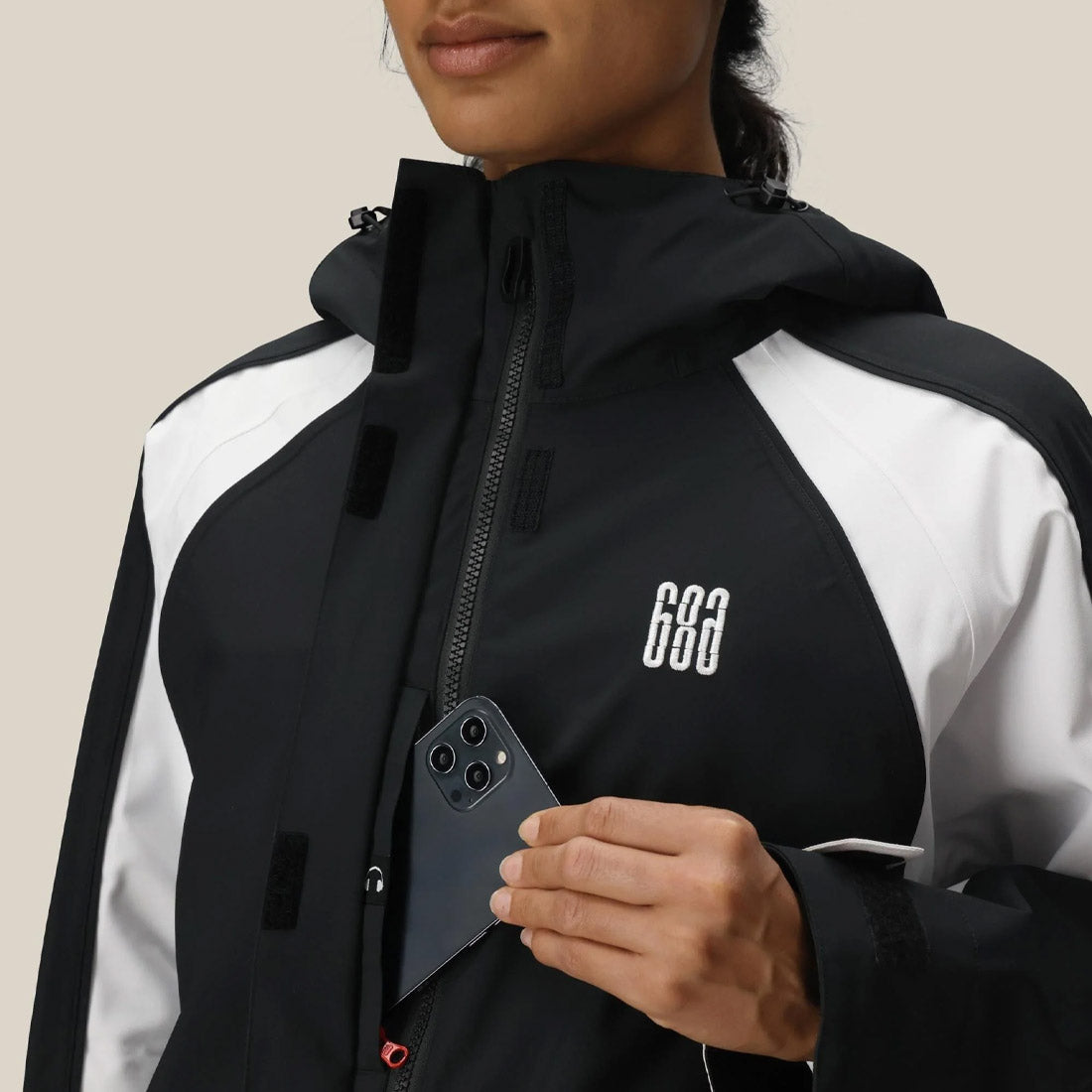 686 Women's Hologram Shell Jacket 2026 - Black Colorblock