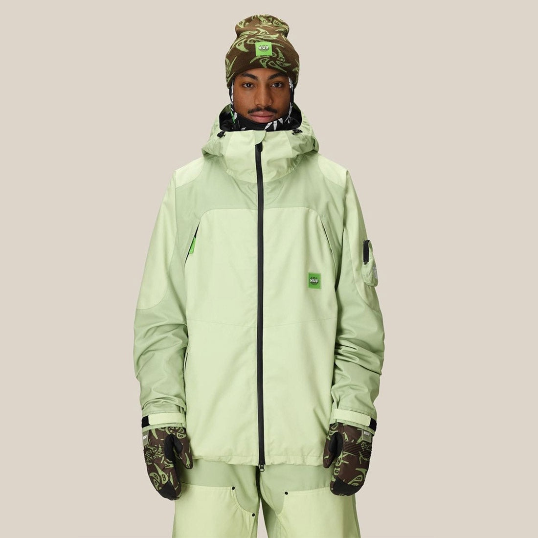 686 X Huf Double H Shell Jacket 2026 - Huf Green Colorblock