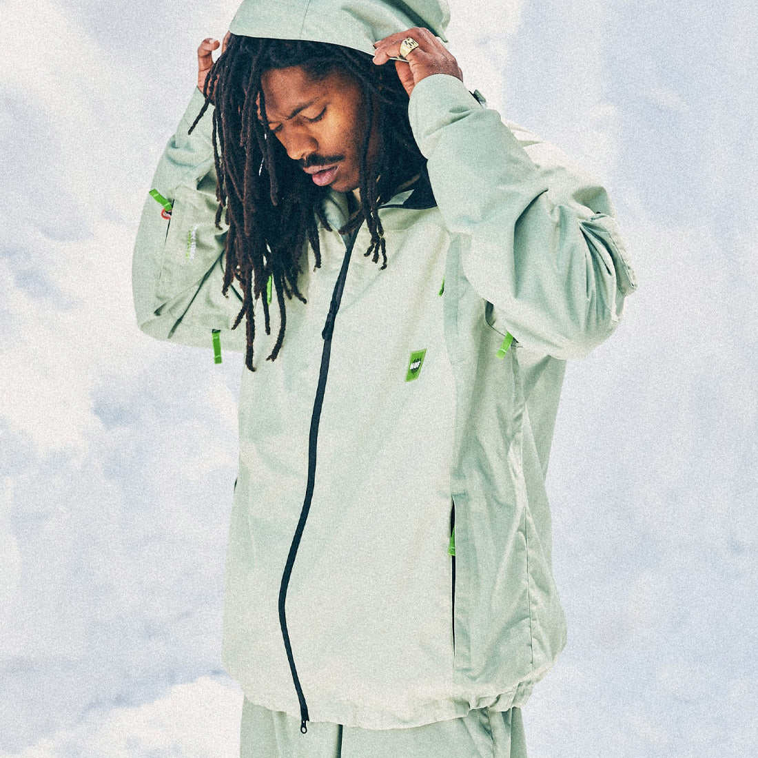 686 X Huf Double H Shell Jacket 2026 - Huf Green Colorblock