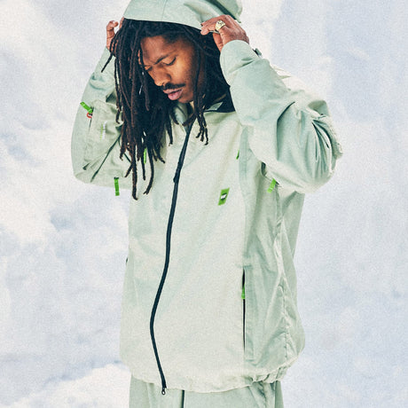 686 X Huf Double H Shell Jacket 2026 - Huf Green Colorblock