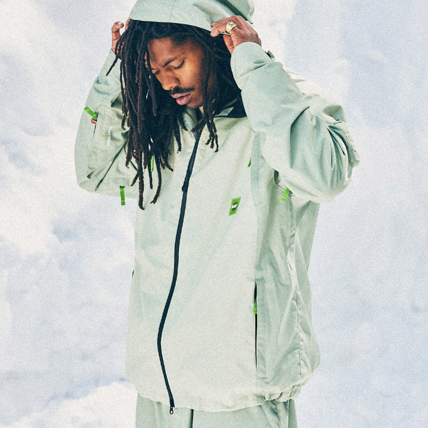 686 X Huf Double H Shell Jacket 2026 - Huf Green Colorblock