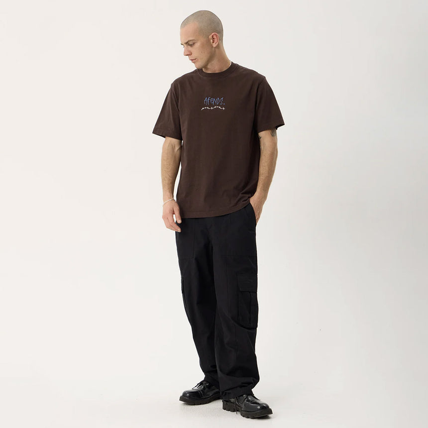 AFENDS Activities Recycled Retro Tee - Washed Coffee