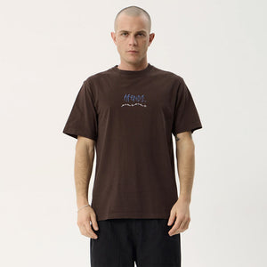 AFENDS Activities Recycled Retro Tee - Washed Coffee