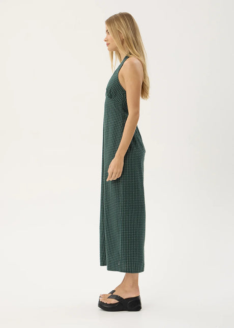 AFENDS Alexa Seersucker Maxi Dress - Reverb Pine Check