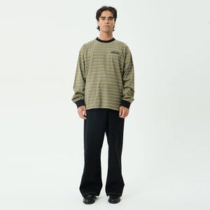 AFENDS Altitude Boxy Long Sleeve Tee - Stone Stripe