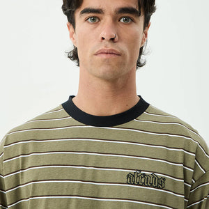 AFENDS Altitude Boxy Long Sleeve Tee - Stone Stripe