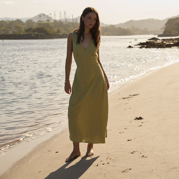 AFENDS Amaya Maxi Dress - Lemongrass