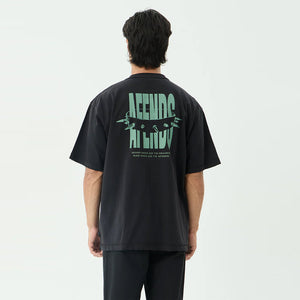AFENDS Bad Dog Heavyweight Boxy Tee - Stone Black