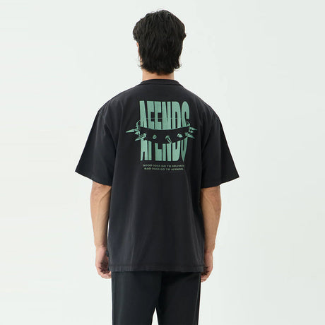 AFENDS Bad Dog Heavyweight Boxy Tee - Stone Black