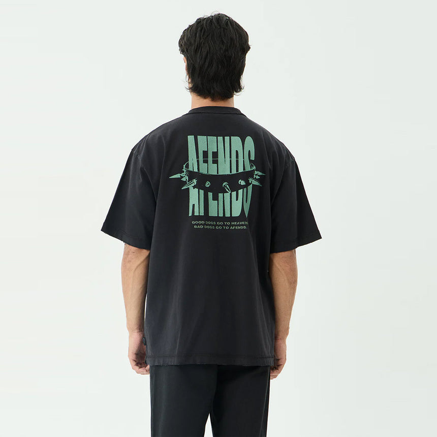 AFENDS Bad Dog Heavyweight Boxy Tee - Stone Black