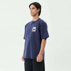 AFENDS Bad Dog Heavyweight Boxy Tee - Washed Deep Sea
