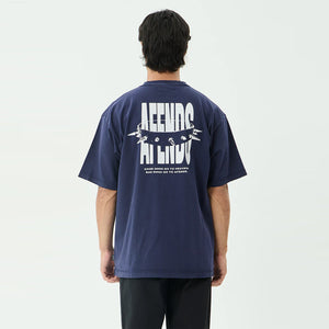 AFENDS Bad Dog Heavyweight Boxy Tee - Washed Deep Sea