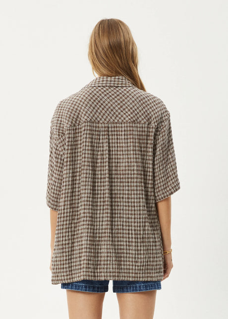 AFENDS Base Short Sleeve Shirt - Coffee Check