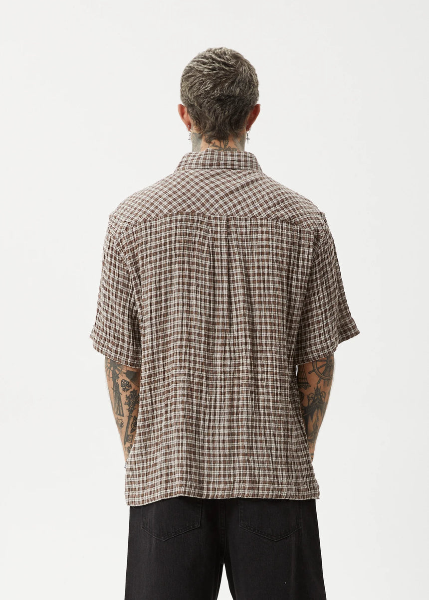 AFENDS Base Short Sleeve Shirt - Coffee Check