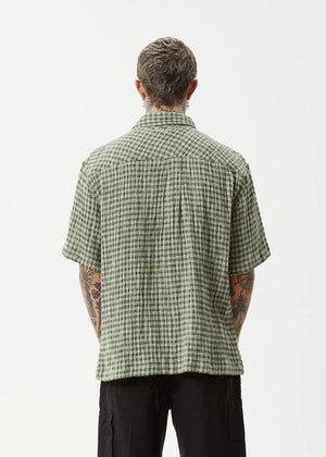 AFENDS Base Short Sleeve Shirt - Deep Green Check