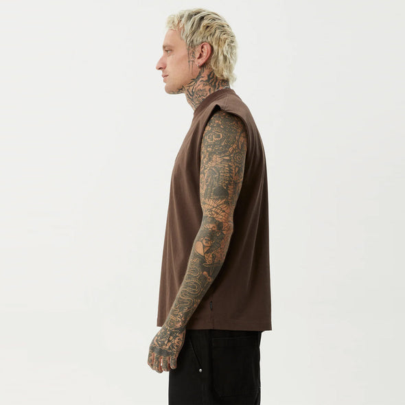 AFENDS Bats Sleeveless Tee - Coffee
