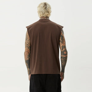 AFENDS Bats Sleeveless Tee - Coffee