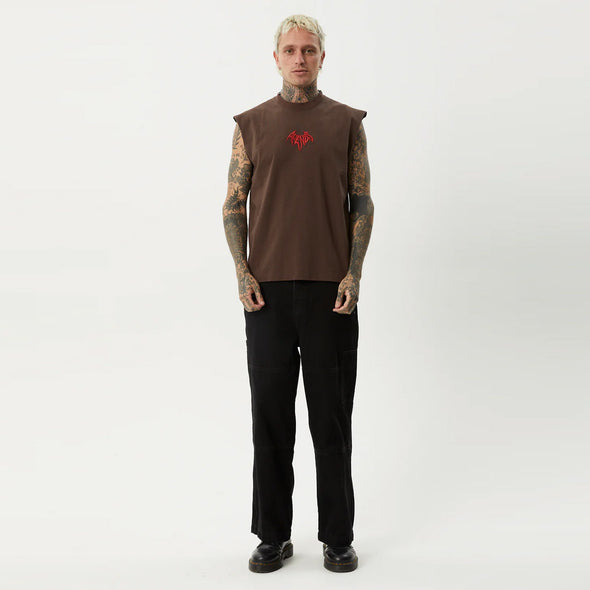 AFENDS Bats Sleeveless Tee - Coffee