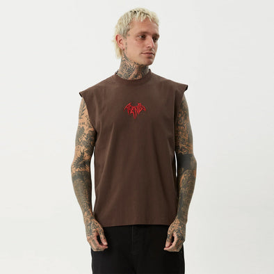 AFENDS Bats Sleeveless Tee - Coffee