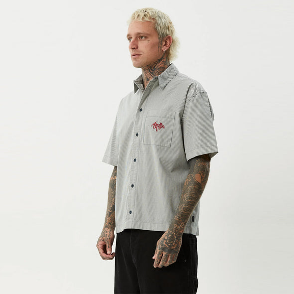 AFENDS Bats Striped Short Sleeve Shirt  - Fuel