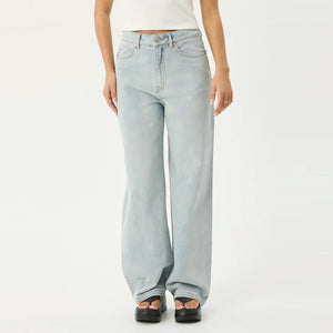 AFENDS Bella Denim Wide Leg Baggy Jean - Stone Blue