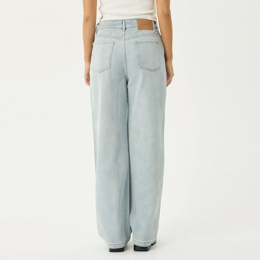AFENDS Bella Denim Wide Leg Baggy Jean - Stone Blue