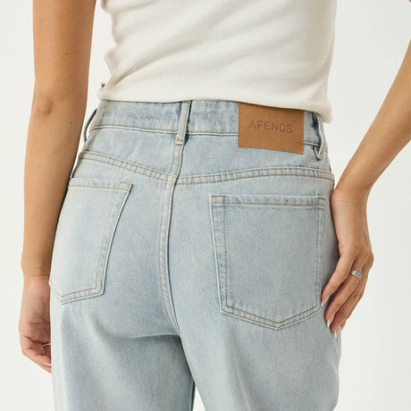 AFENDS Bella Denim Wide Leg Baggy Jean - Stone Blue