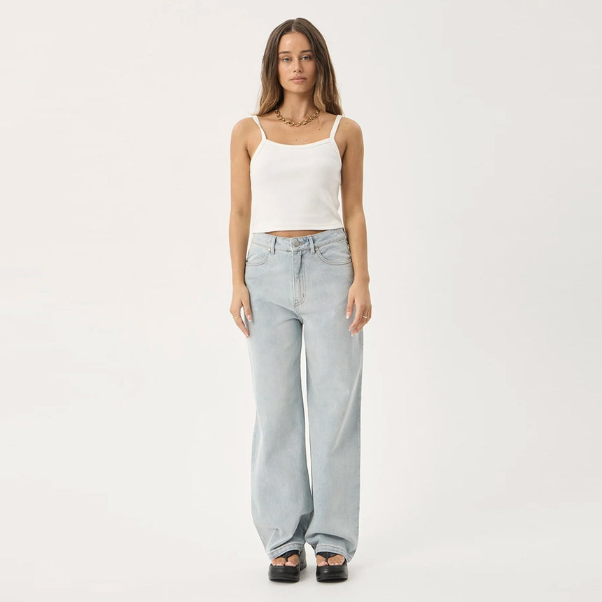 AFENDS Bella Denim Wide Leg Baggy Jean - Stone Blue