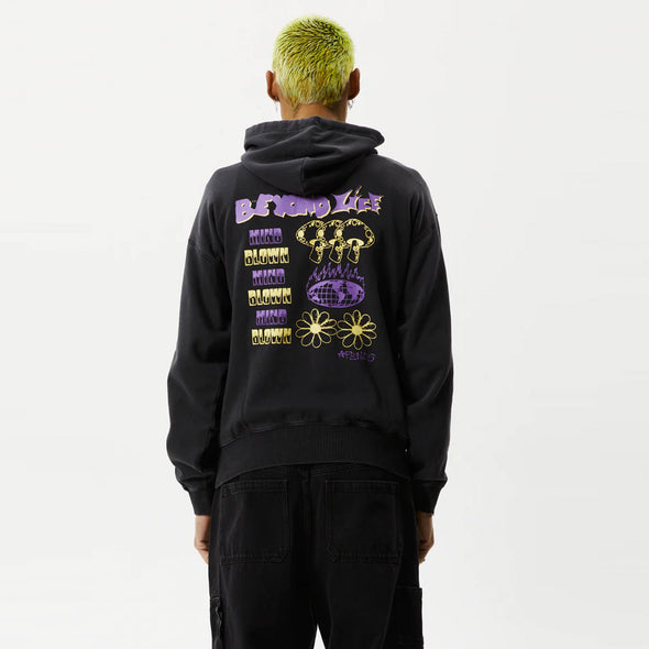 AFENDS Beyond Life Graphic Hood - Stone Black