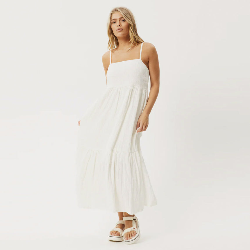 AFENDS Calm Seersucker Maxi Dress - White